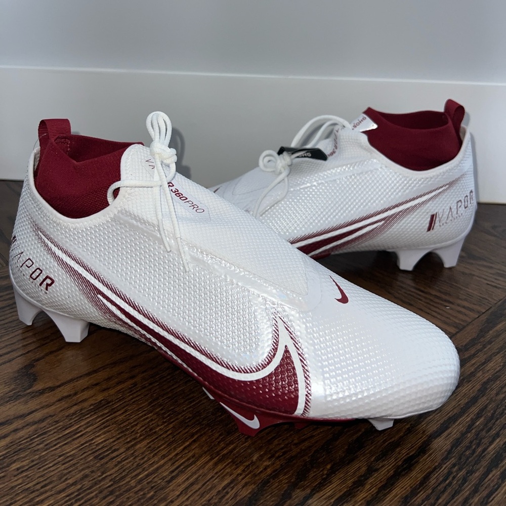 Nike Vapor Edge Pro 360 Speed System Football Cleat CV6345-105 White Red Men 12